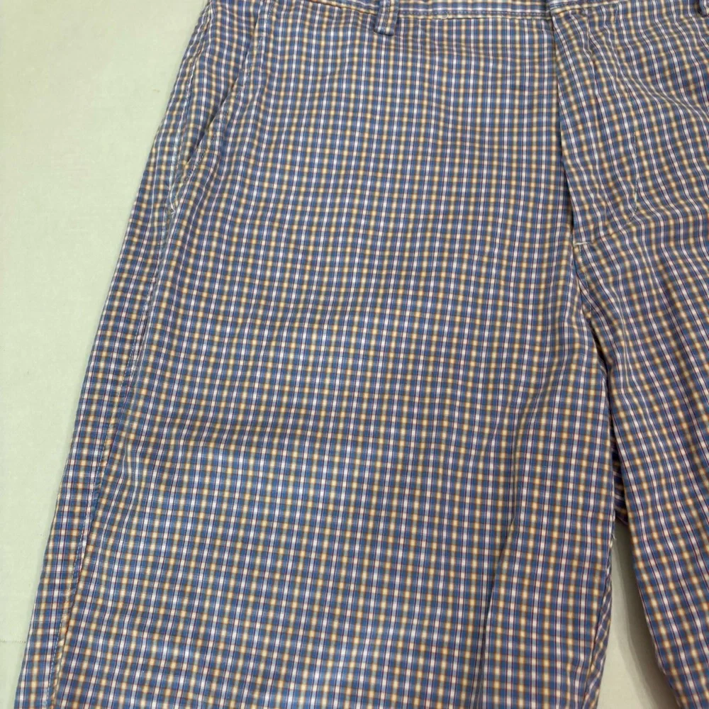 J. Crew flat front‎ Men's 10 inch inseam Blue Checkered Shorts sz 32